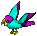 Violet Aqua Parrot