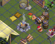 The grid square at work helping align custom camping props in a scene.