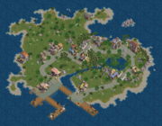 A large pre-colonized island