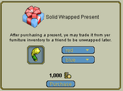 Objects held in a player's inventory can be gift-wrapped.