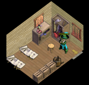 Shadowray in his shack.