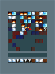 Another block is moved. The "blow" and "fire" pieces on the top also move.