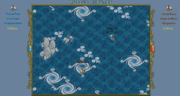 A brigand sloop battles with a player sloop.