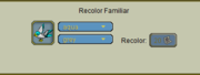 Selecting the Recolor yer Familiar option brings up this menu.
