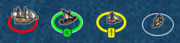  Several different ships with might rings, and a bar depicting the range of colors as relating to difficulty.