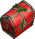 Battered painted chest (large, closed)