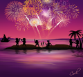 Arte-Corkskooner-año nuevo en la playa.png