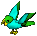 Lime/Aqua Parrot