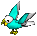 White/Aqua Parrot